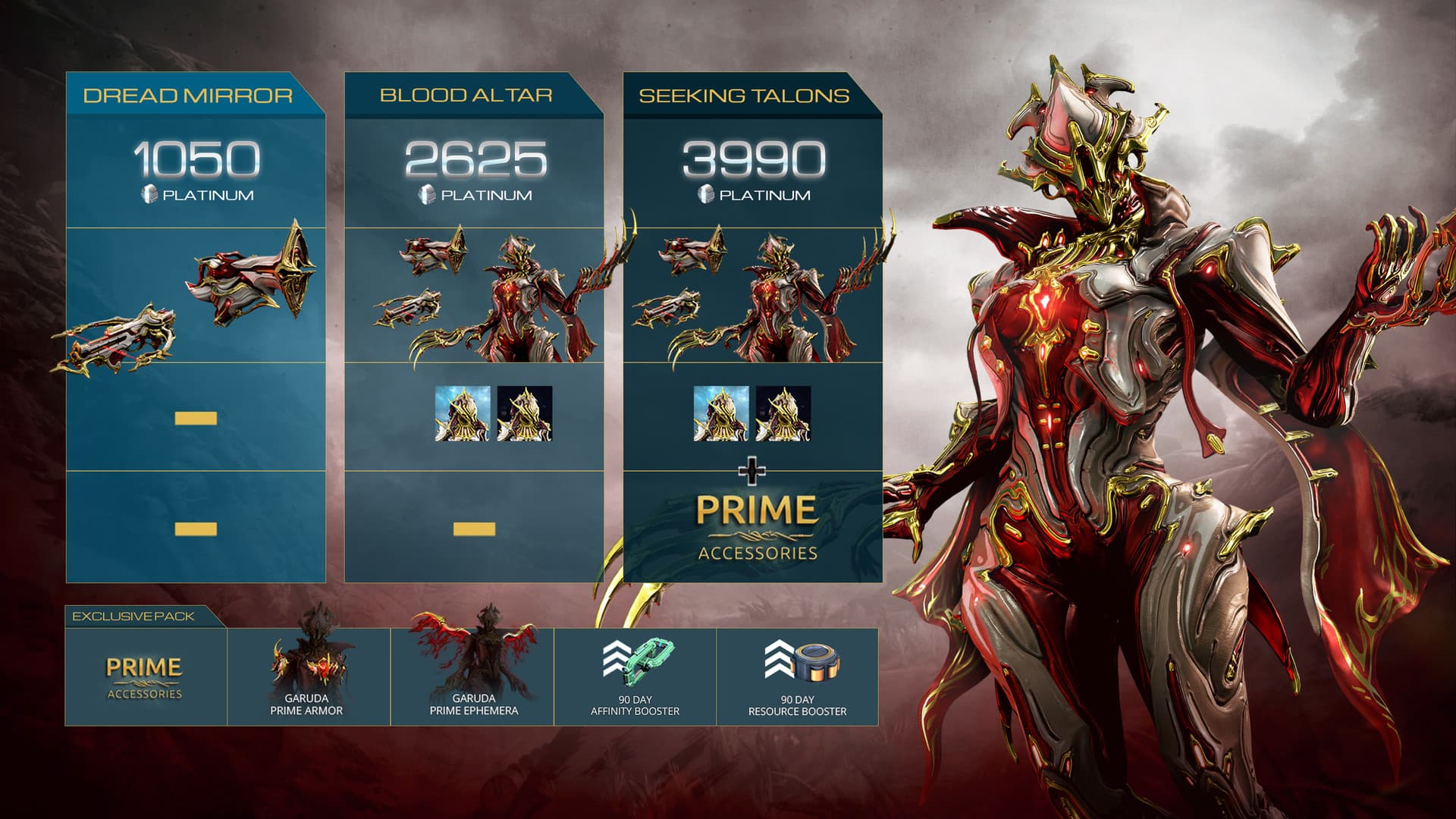 Warframe: Garuda Prime Access - Dread Mirror Pack